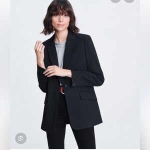 Rag & Bone Black Patch Elbow Blazer Size  2